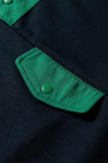 Colorblock Patchwork Pullover and Shorts Set