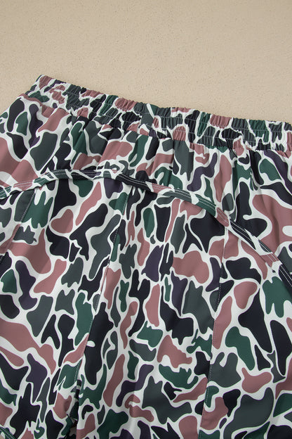 Camo High Waist Lined Athletic Shorts