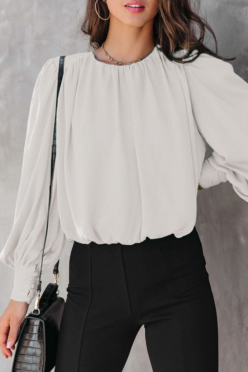 Timeless Gathered Puff Sleeve Blouse