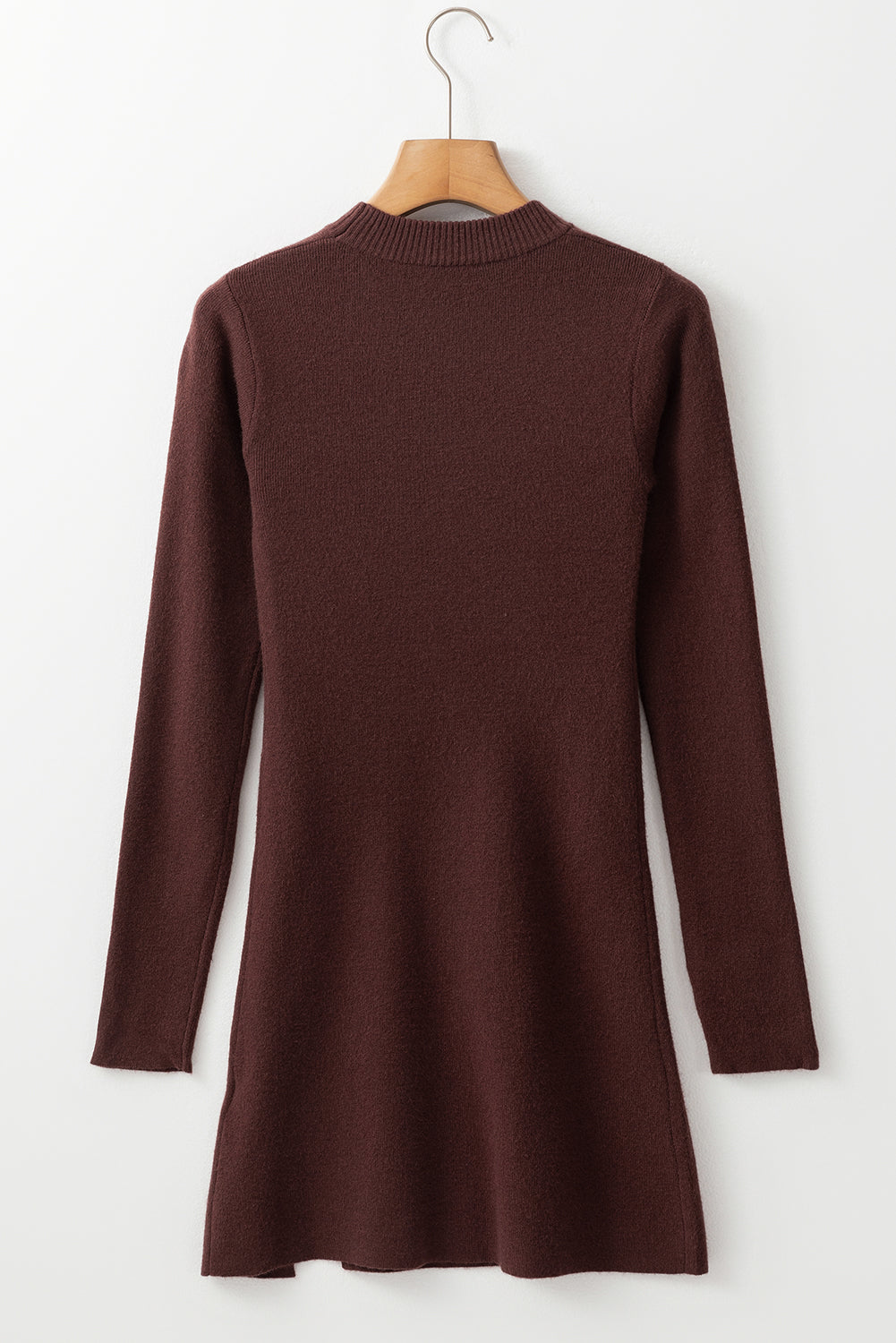 Solid Mock Neck Sweater Dress