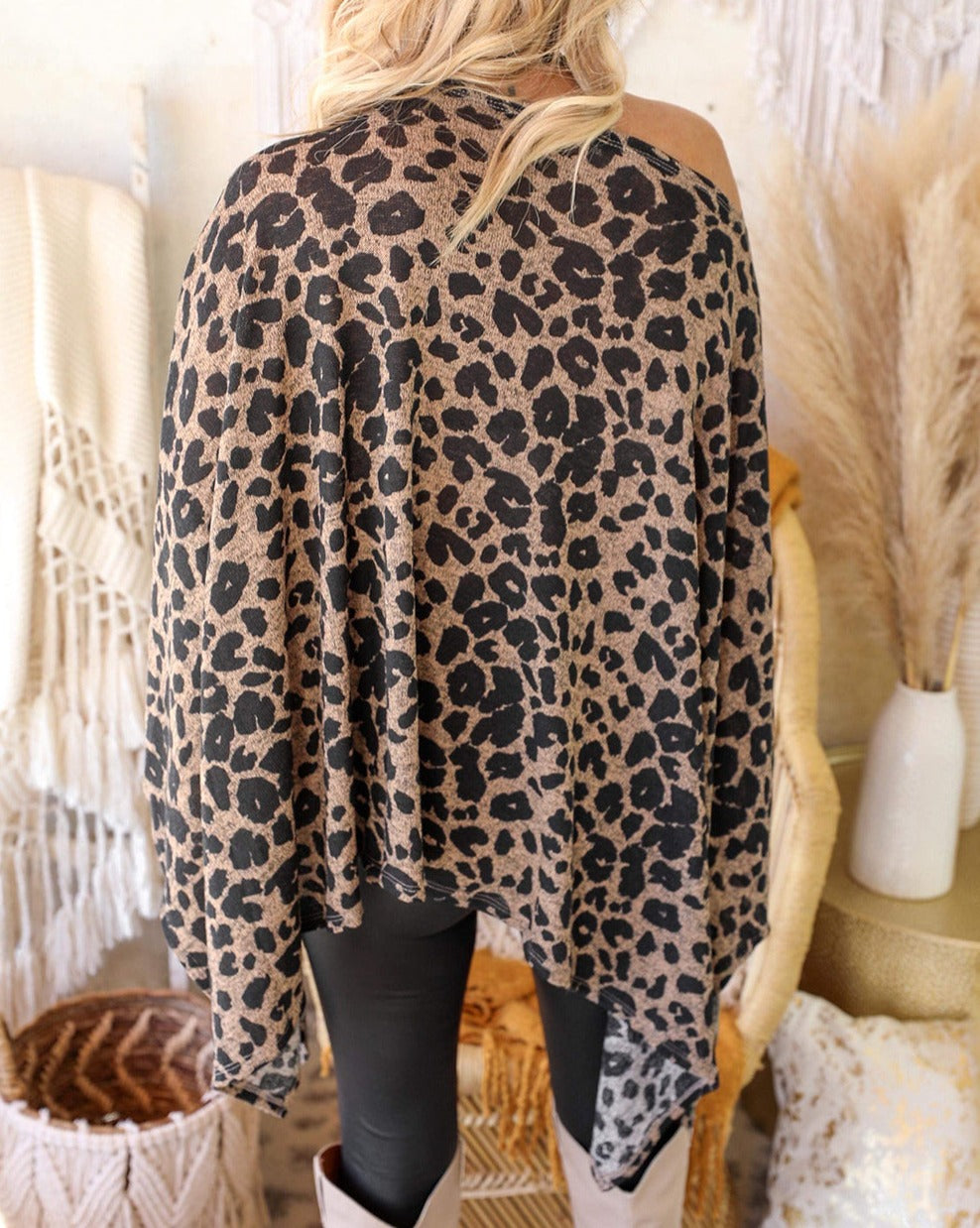 Leopard Poncho Tunic Top