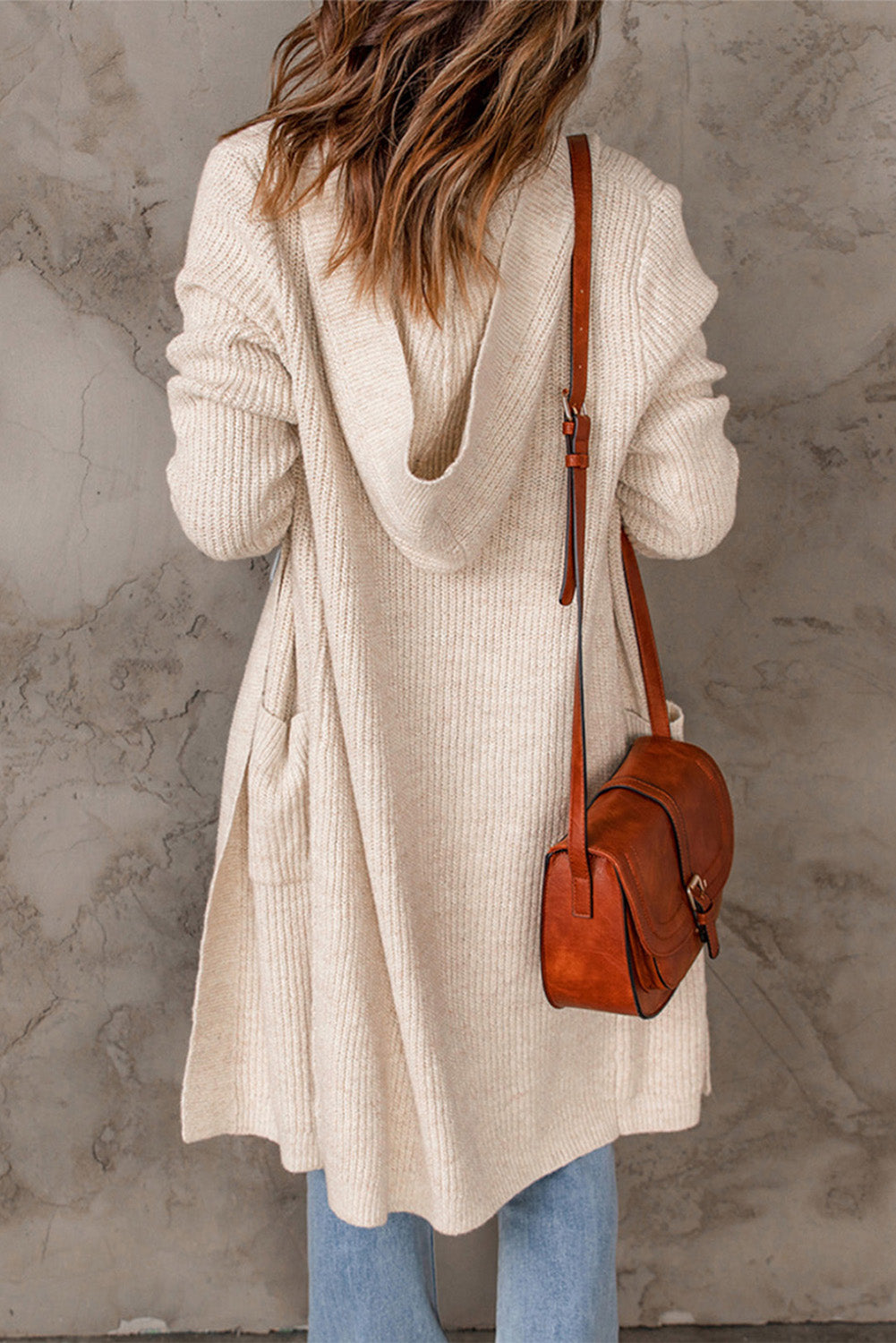 Hooded Sweater Knit Pocketed Cardigan