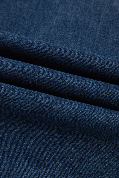 Denim High Rise Cropped Wide Leg Jeans