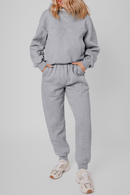 Solid Reverse Seams Hoodie and Joggers Set
