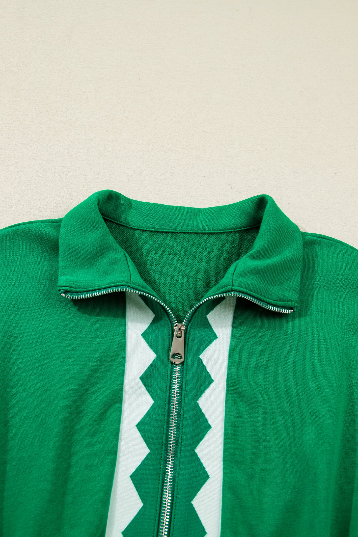 Geometric Patchwork Half-Zip Elastic Waist Dress