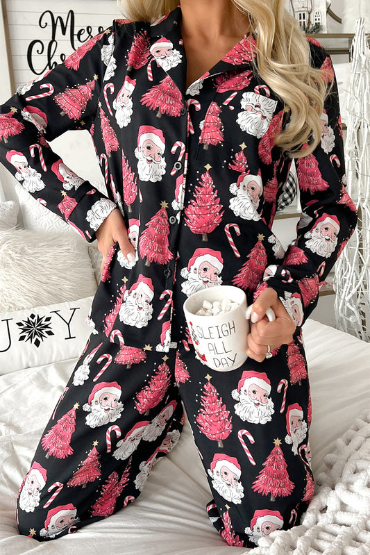 Santa Top and Pants Pajama Set