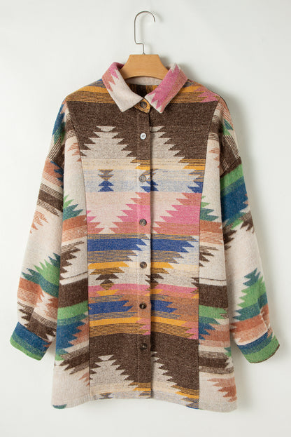 Aztec Collared Button Up Shacket