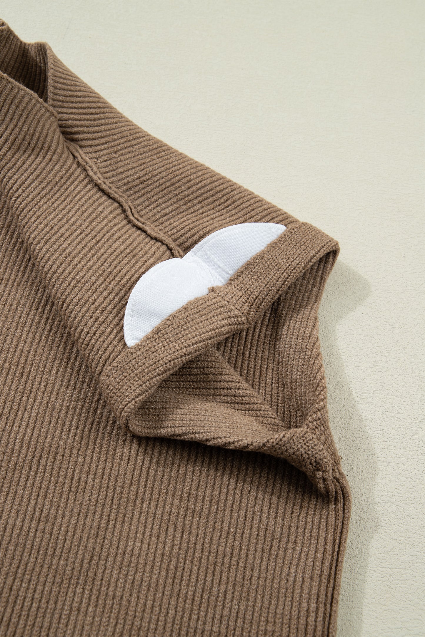 Solid Ribbed Knit Mock Neck Sleeveless Sweater