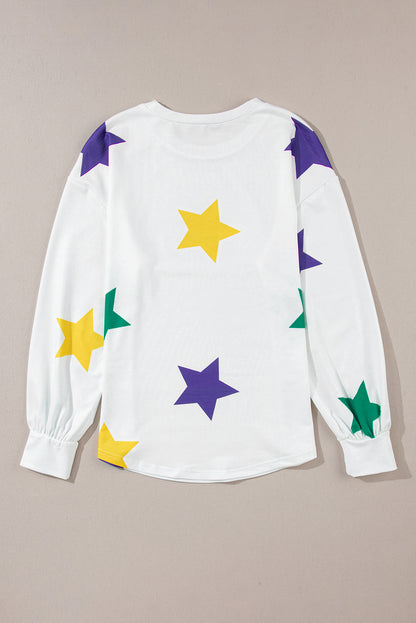 Mardi Gras Star Long Sleeve Top