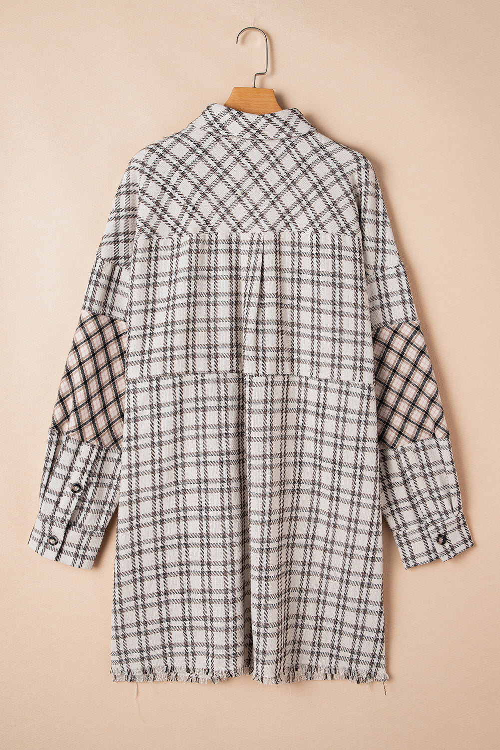 Plus Size Plaid Long Sleeve Shirt Dress