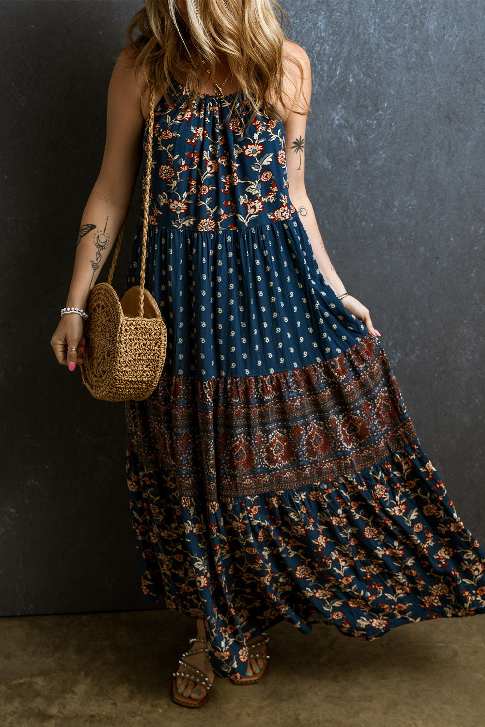 Floral Sleeveless Maxi Dress