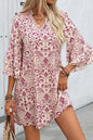 Paisley 3/4 Bell Sleeve Mini Dress