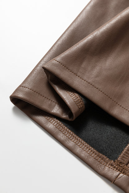 Vegan Leather Sleeveless Mini Dress