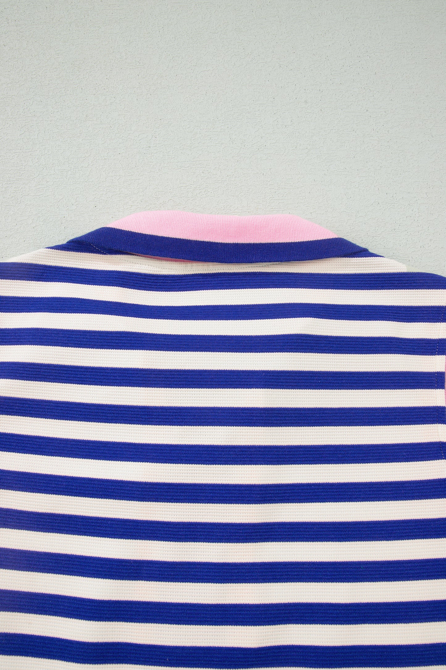 Stripe Textured Zip Collar Top & Skort Set
