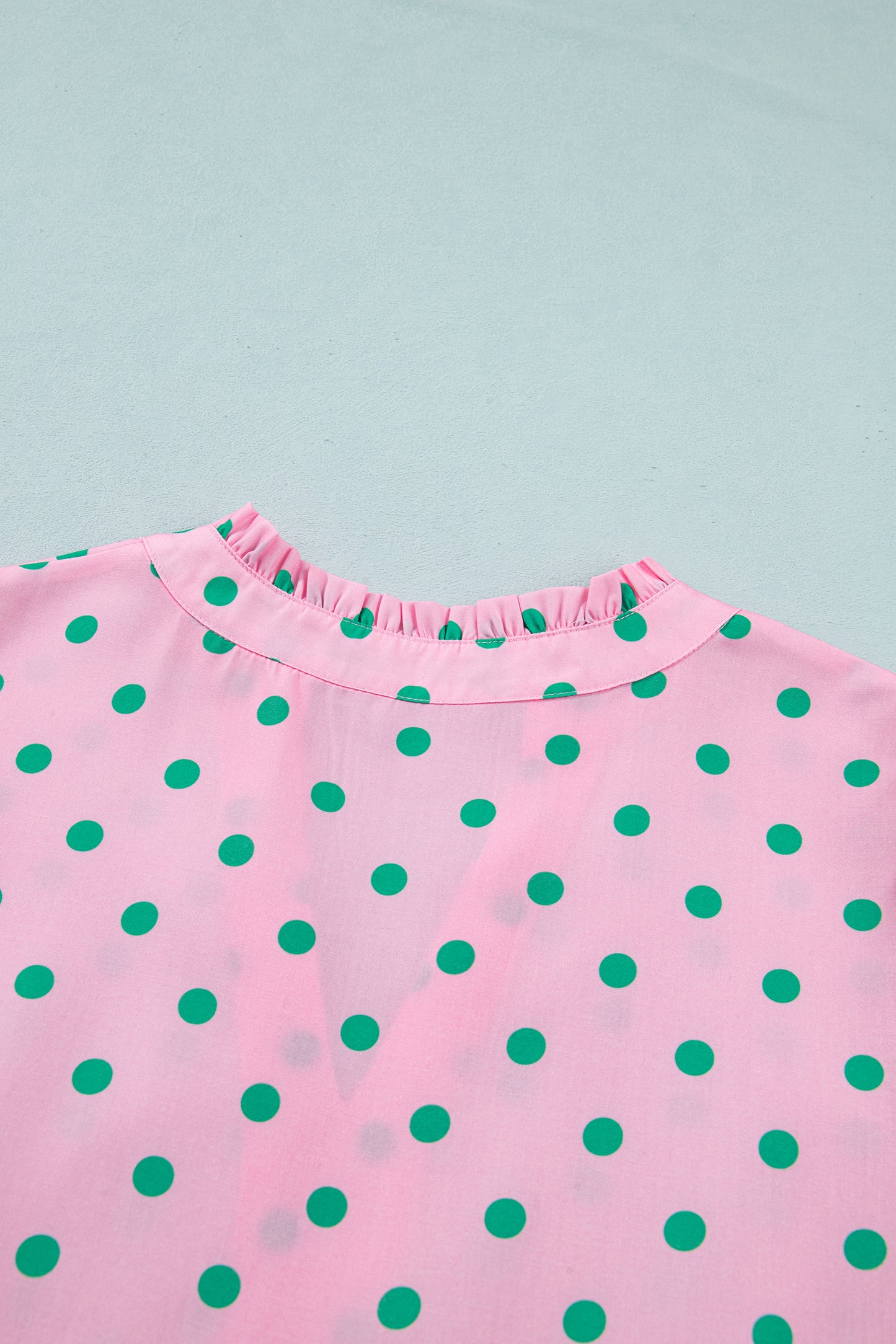 Polka Dot V-Neck Short Sleeve Tiered Mini Dress