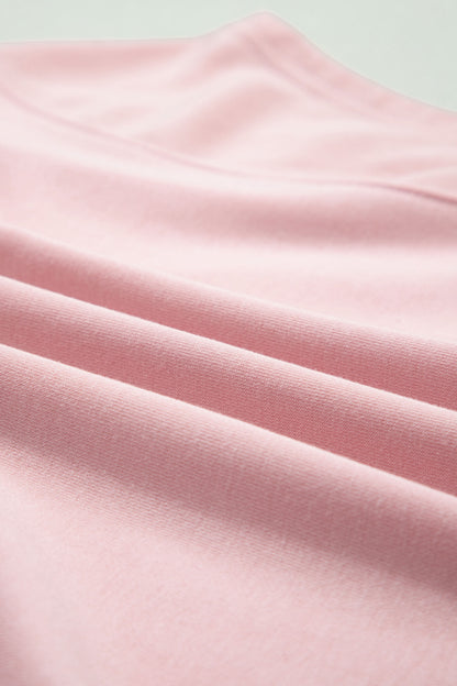 Solid Tee & Wide Leg Raw Hem Pants Set