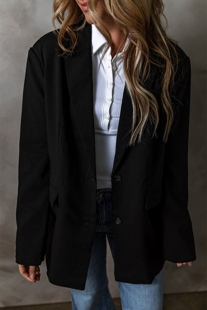 Lapel Collar Flap Pocket Blazer