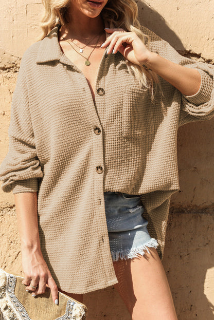 Waffle Chest Pocket Buttoned Shirt