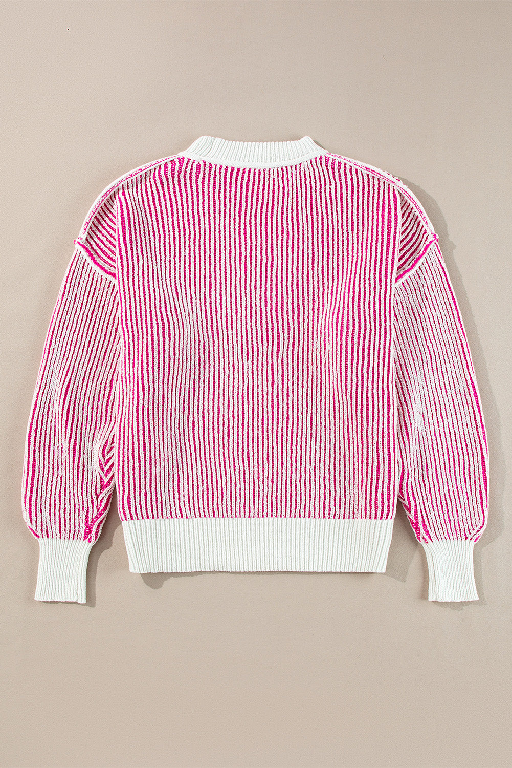 Stripe Contrast Trim Sweater