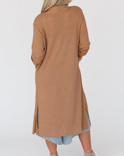 Waffle Patch Pocket Duster Cardigan