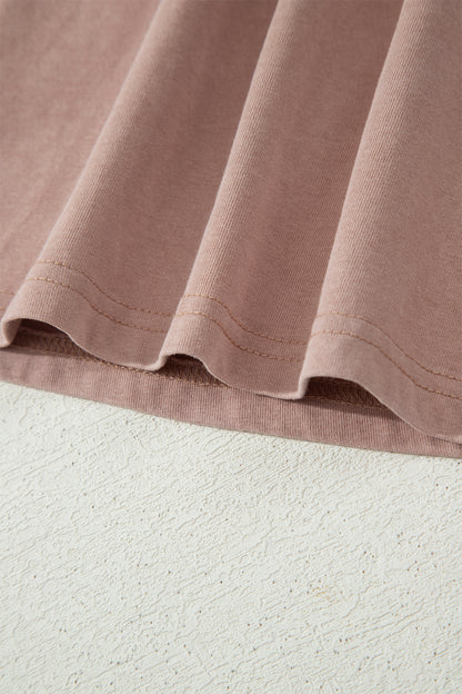 Mineral Wash Scoop Neck Elastic Waist Mini Dress