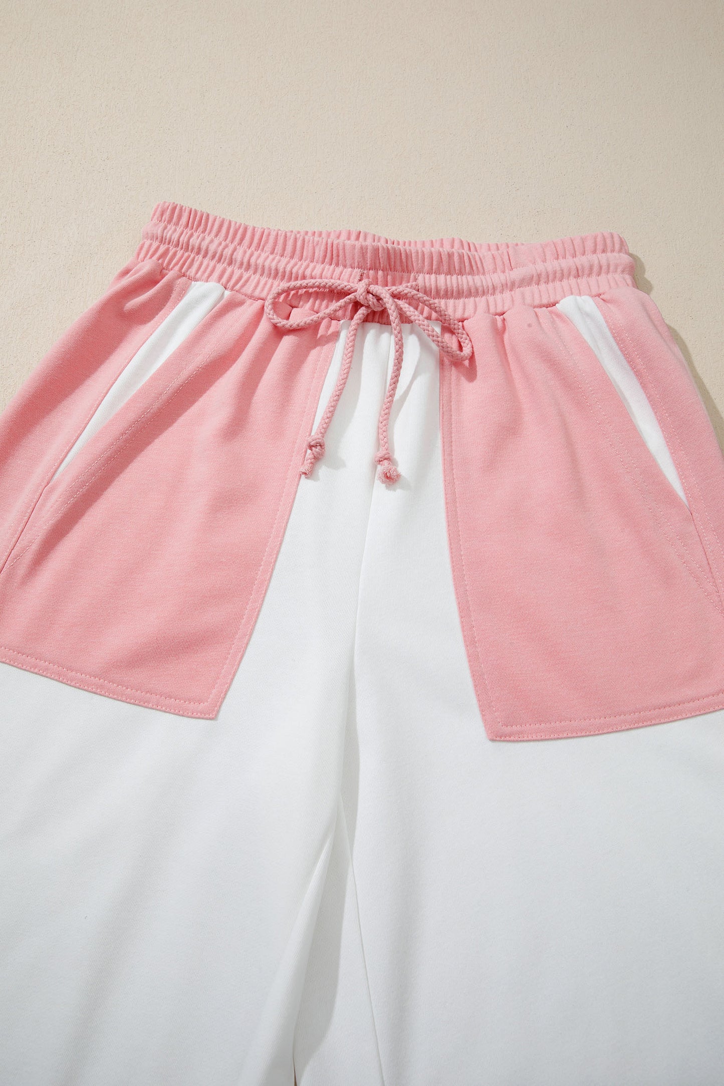 Colorblock Patchwork Tee & Drawstring Pant Set