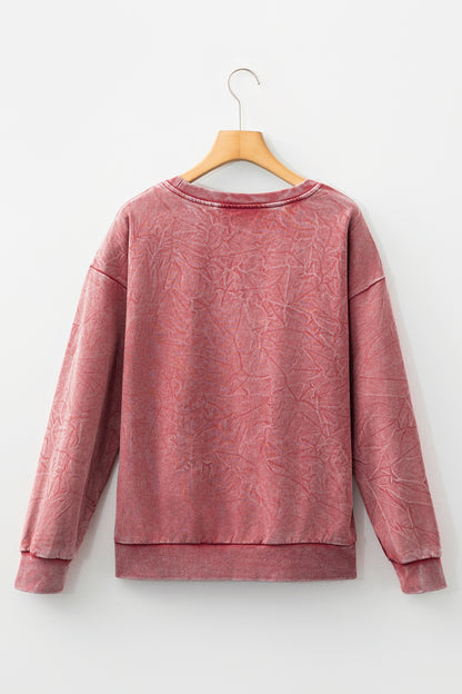 SAVED BY GRACE Embroidered Mineral Wash Sweatshirt