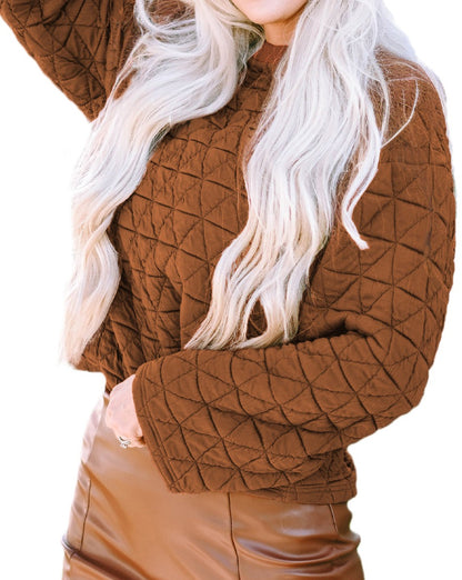 Crinkle Quilted Pullover Top