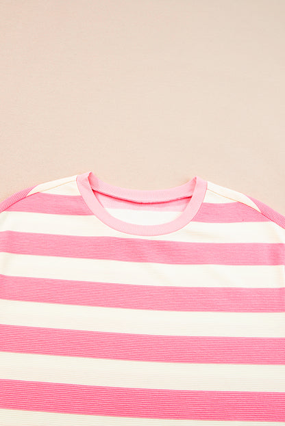 Stripe Cap Sleeve T-Shirt Dress