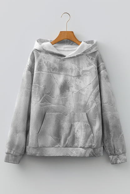 Camo Kangaroo Pocket Drop Shoulder Hoodie