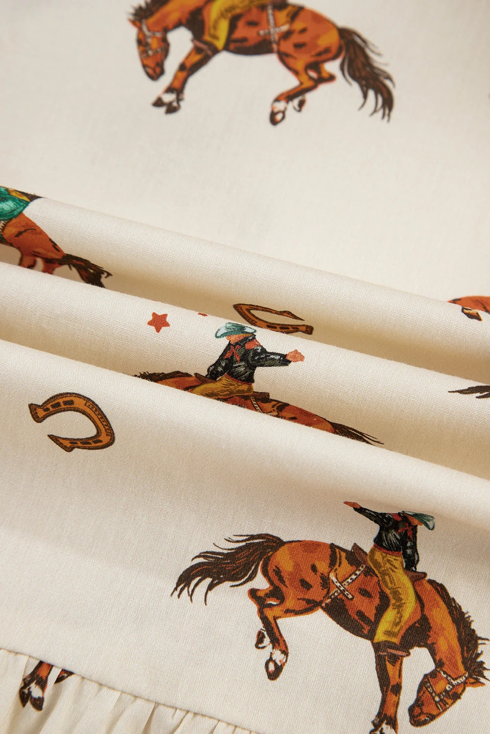 Western Cowboy Bow Tie Puff Sleeve Peplum Blouse