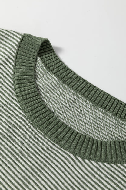 Stripe Colorblock Patchwork Dolman Sleeve Sweater