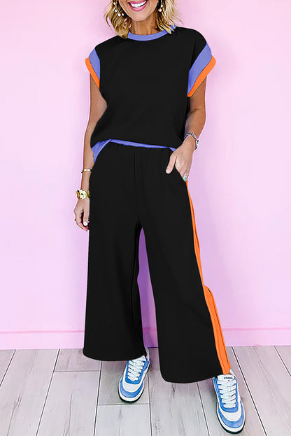 Colorblock Top and Pants Set