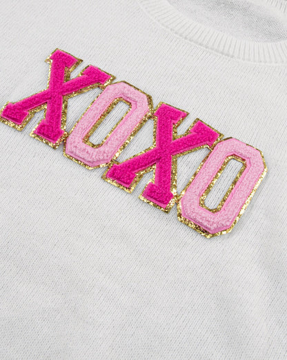 XOXO Heart Round Neck Sweater