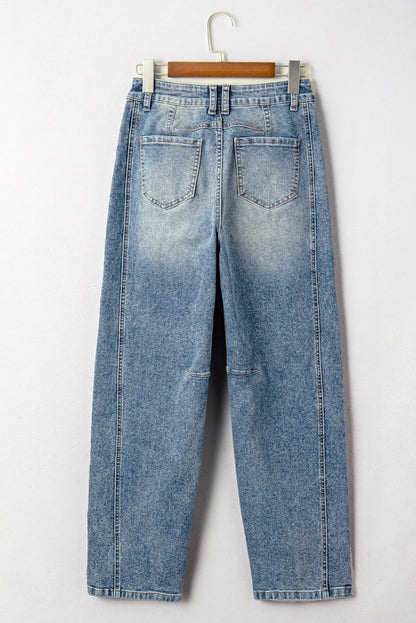Denim Vintage Washed Seam Shift Jeans