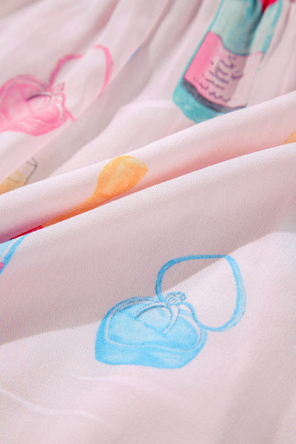 Valentine Wine Glass Bow Tie Pajama Set