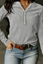 Waffle Henley Long Sleeve Top