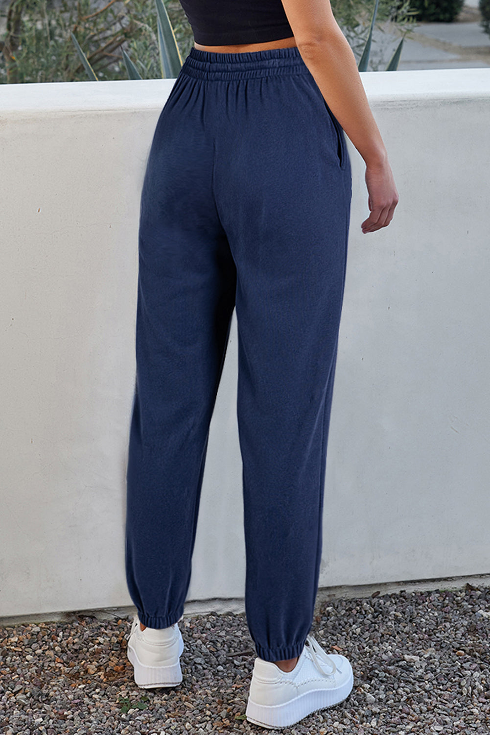 Solid Fleece Lined Pocketed Joggers