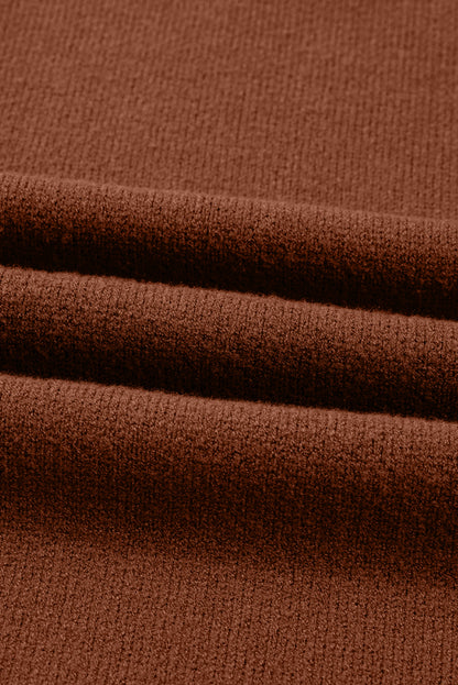 Solid Ribbed Mock Neck Sweater Dress