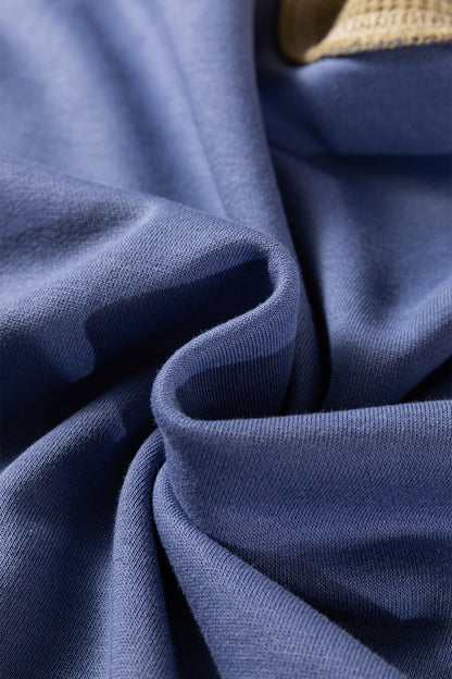 Colorblock Waffle Patchwork Oversize Sweatshirt