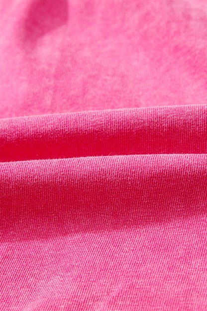 Mineral Wash Drawstring Elastic Waist Raw Edge Shorts