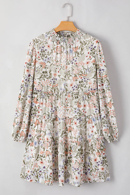 Floral Tiered Frilled Mini Dress