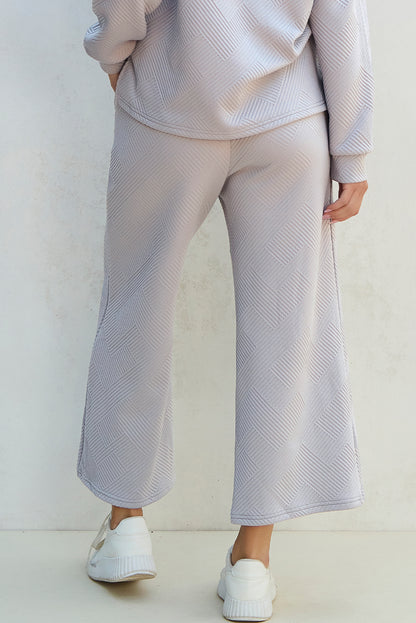 Textured Collared Top and Pants Set