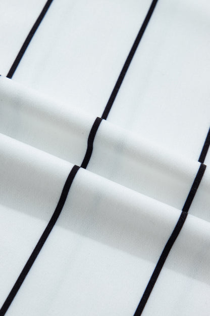 Stripe Colorblock Half Zip V-Neck Sleeveless Top