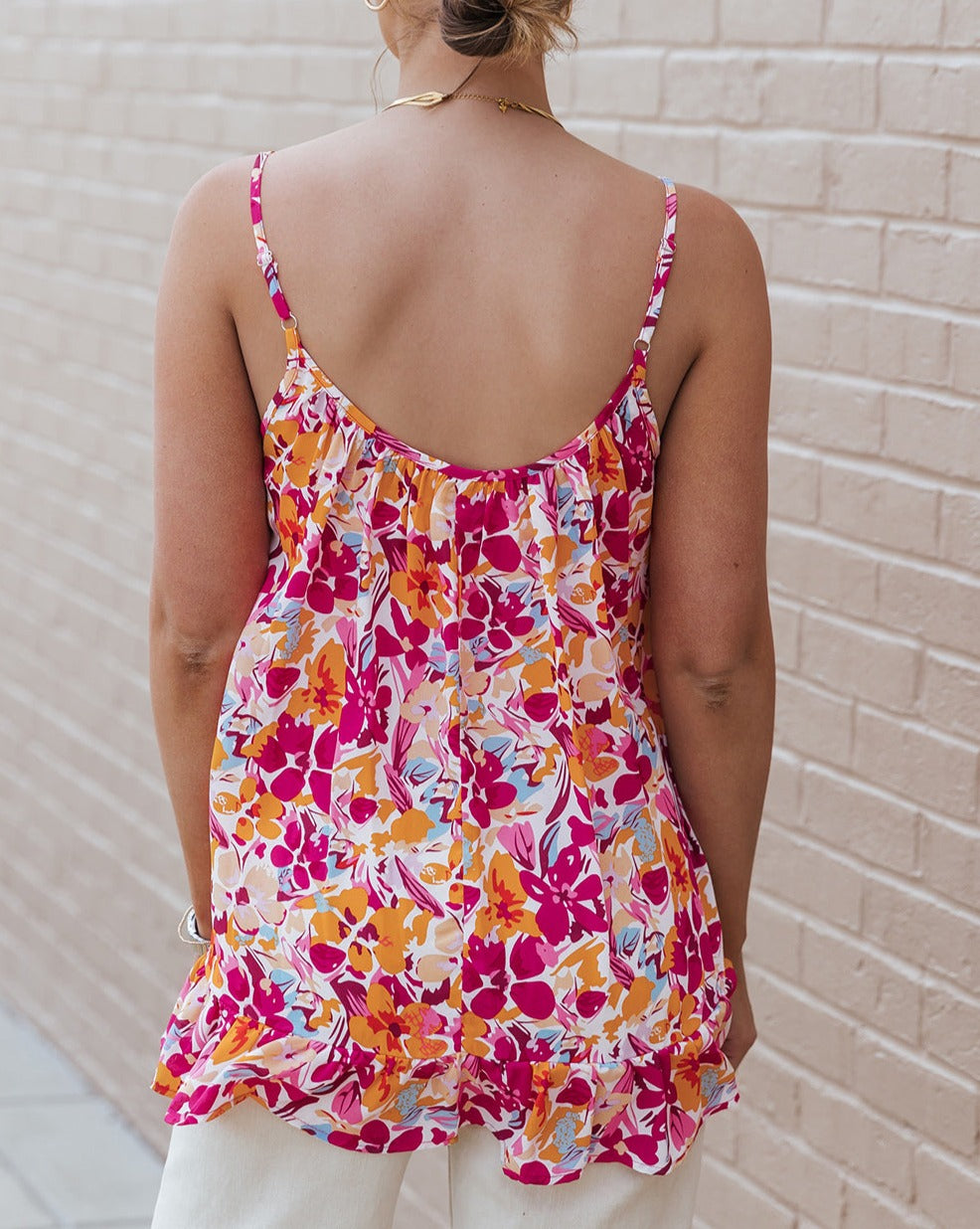 Floral Spaghetti Strap Tank Top