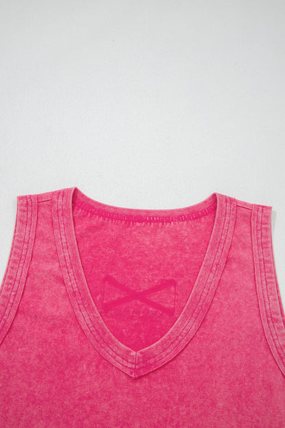 Mineral Wash V-Neck Tank Top