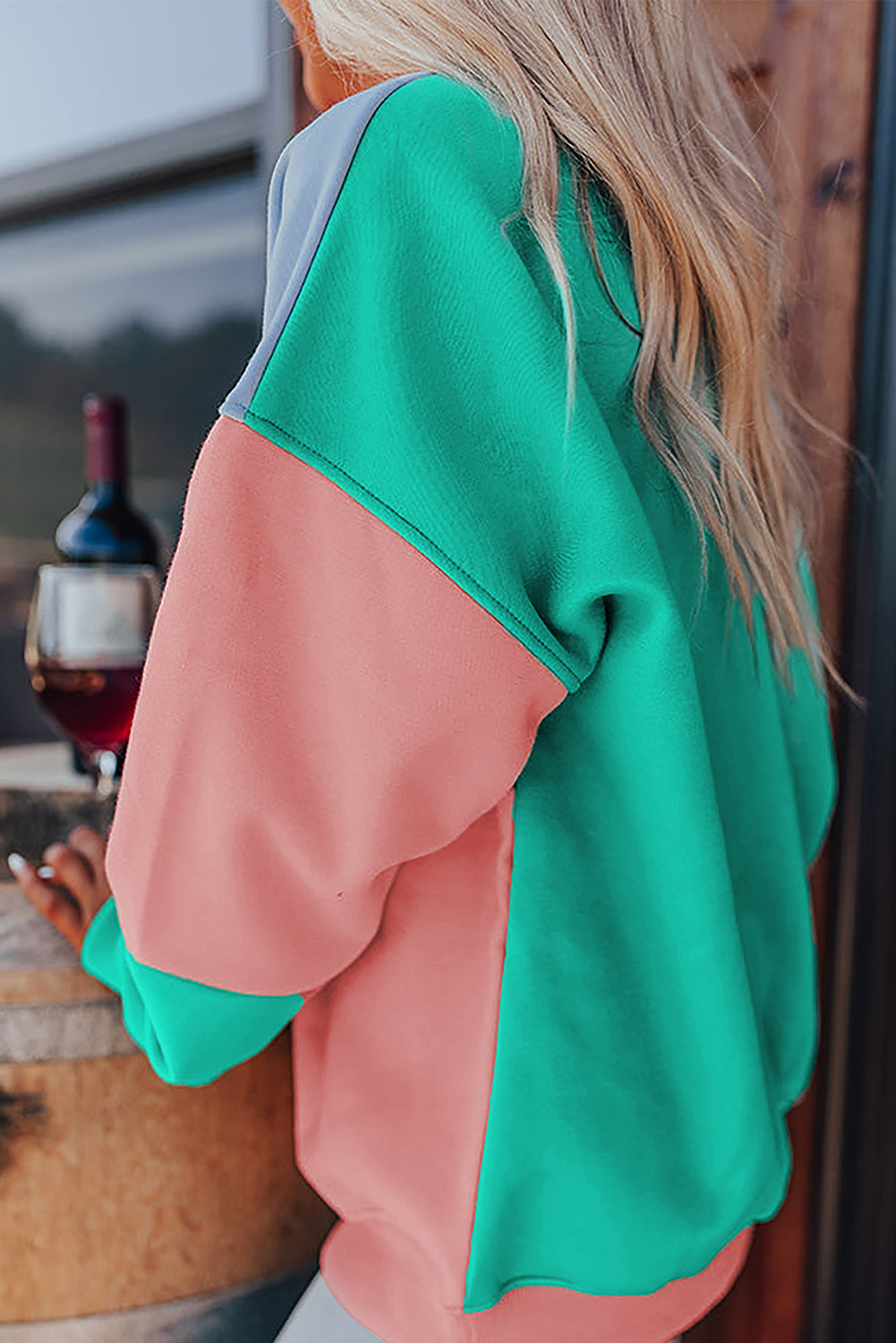 Colorblock Drop Shoulder Sweatshirt