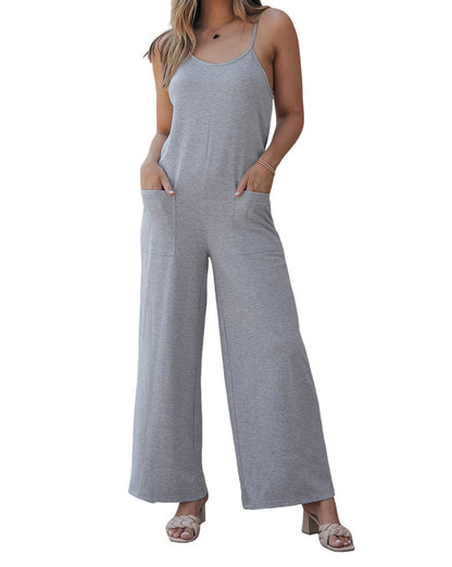 Spaghetti Strap Wide Leg Jumpsuit