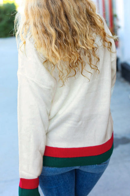 Plus Size Holly Jolly Tinsel Colorblock Sweater