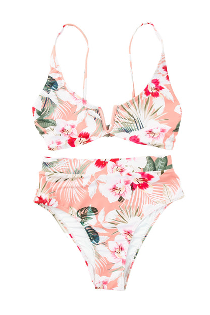 Floral High Waist Bikini Swimsuit